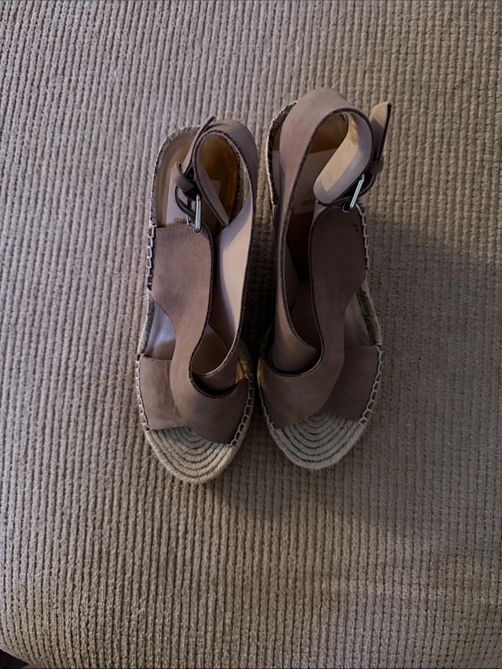 Dolce Vita Taupe Espadrille Wedge Sandals